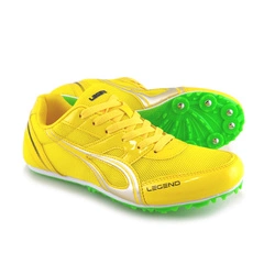 Żółte buty lekkoatletyczne z kolcami do biegów i skoków na bieżni Legend