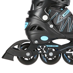 Łyżworolki z wym. pł. hokejową NH11912 A 2w1 black/blue rozm. M(35-38) NILS EXTREME