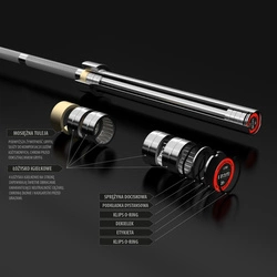 Gryf olimpijski 220 cm z zaciskami Lock Jaw black HMS GO700