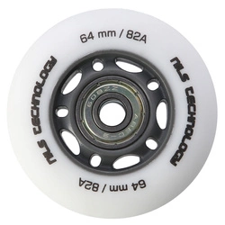 Kółka PU 64x24 82A białe matowe (4 szt.) + łożyska ABEC-9 (8 szt.) zestaw NILS EXTREME