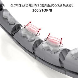 HHW06 BLACK HULA HOP Z WYPUSTKAMI I OBCIĄŻNIKIEM + LICZNIK HMS