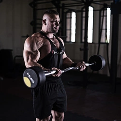 Sztanga gryf stały łamany gumowany 25 KG HMS GSL-25