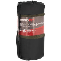 MATA Z PODUSZKĄ DO AKUPRESURY JOGI MASAŻU ZIELONO-BRĄZOWA 67x42x2CM EB FIT