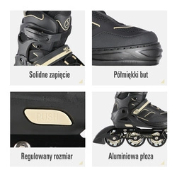 Łyżworolki Nils Extreme NA14174 A rozm. M (35-38) czarno-beżowe