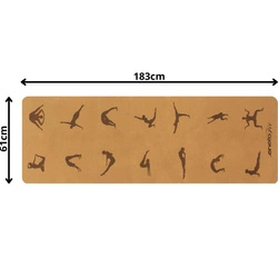 KORKOWA MATA DO JOGI SKŁADANA 183x61x0.4CM ENERO FIT