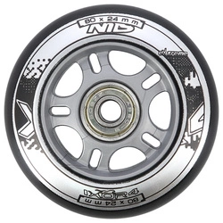 Kółka PU 80x24 82A czarne N (4 szt.) + łożyska ABEC-9 (8 szt.) zestaw NILS EXTREME