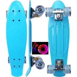 Deskorolka Plastikowa 22 cale Enero Niebieska Led