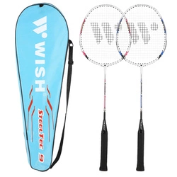 Zestaw rakiet do badmintona Wish STEELTEC 9K (Czerwony i Niebieski)