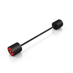 Sztanga gumowana prosta 50 kg czerwony połysk - Marbo Sport