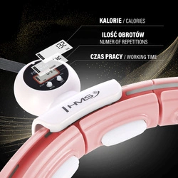 Hula Hop HHM15 pink z magnesem i obciążnikiem + licznik hms