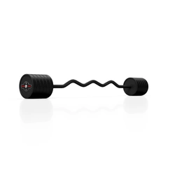 Sztanga gumowana łamana 50 kg czarny mat - Marbo Sport