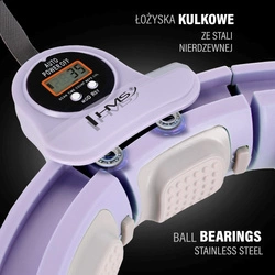 ZESTAW HULA HOP MAGNETYCZNY VIOLET HHM13 Z LICZNIKIEM HMS + PAS WYSZCZUPLAJĄCY BR163 BLACK