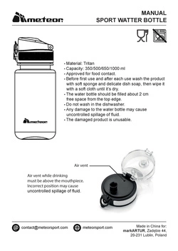 BIDON SPORTOWY METEOR 650 ml czarny
