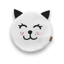 Poduszki białe ekoskóra KOTEK zestaw 3 szt. 6 cm AKSON