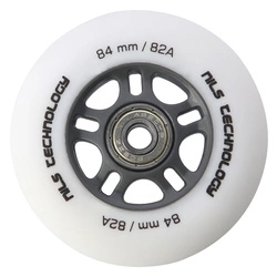 Kółka PU 84x24 82A białe matowe (4 szt.) + łożyska ABEC-9 CHROME (8 szt.) zestaw NILS EXTREME