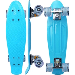 Deskorolka Plastikowa 22 cale Enero Niebieska Led