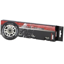 Kółka PU 76x24 82A czarne matowe (4 szt.) + łożyska ABEC-9 (8 szt.) zestaw NILS EXTREME