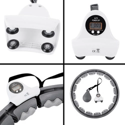 HHW06 BLACK HULA HOP Z WYPUSTKAMI I OBCIĄŻNIKIEM + LICZNIK HMS