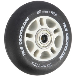 Kółka PU 80x24 82A czarne matowe (4 szt.) + łożyska ABEC-9 (8 szt.) zestaw NILS EXTREME