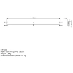 Drążek prosty zewnętrzny z uchwytem na worek MO-005 - Marbo Sport