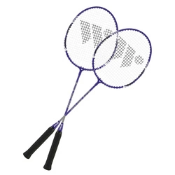 Zestaw do badmintona Alumtec 4466 fioletowy 2 szt + lotki 3 szt+siatka+linie WISH