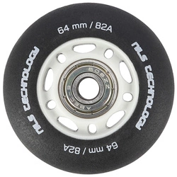 Kółka PU 64x24 82A czarne matowe (4 szt.) + łożyska ABEC-9 (8 szt.) zestaw NILS EXTREME