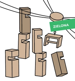 Gra integracyjna Wieża DŻWIG, wieża współpracy zielony