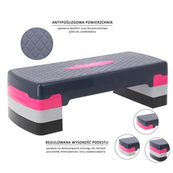 Step do aerobiku HMS AS002 pink/grey
