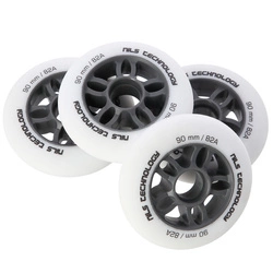 Białe matowe kółka PU 90x24 82A (4 szt.) NILS EXTREME