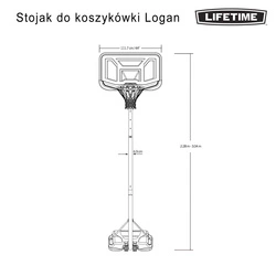 LIFETIME STOJAK DO KOSZYKÓWKI 44" LOGAN 90819