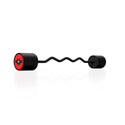 Sztanga gumowana łamana 50 kg czerwony połysk - Marbo Sport