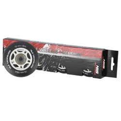 Kółka PU 72x24 82A czarne matowe (4 szt.) + łożyska ABEC-9 (8 szt.) zestaw NILS EXTREME