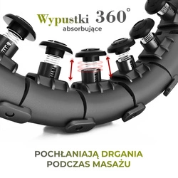 HHW12 BLACK HULA HOP Z WYPUSTKAMI I OBCIĄŻNIKIEM HMS