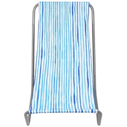 Leżak ogrodowo plażowy składany z torbą blue lines