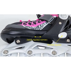 Łyżworolki - wrotki - łyżwy 4w1 ENERO PRO LED roz.M 26-29 Różowo - szare