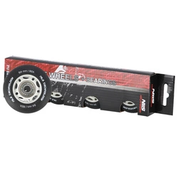 Kółka PU 64x24 82A czarne matowe (4 szt.) + łożyska ABEC-9 (8 szt.) zestaw NILS EXTREME