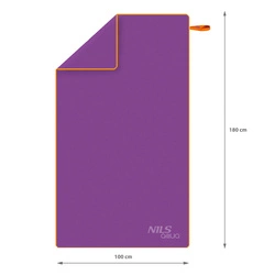 Ręcznik z mikrofibry NAR12 fioletowy 180x100 cm Nils Aqua