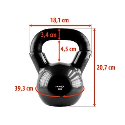 Kettlebell żeliwny pokryty winylem HMS KNV08 BLACK