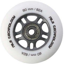 Kółka PU 80x24 82A białe matowe (4 szt.) + łożyska ABEC-9 (8 szt.) zestaw NILS EXTREME