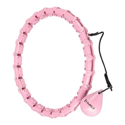 ZESTAW HULA HOP HHW02 LIGHT PINK Z WYPUSTKAMI I OBCIĄŻNIKIEM HMS + PAS BR163 BLACK
