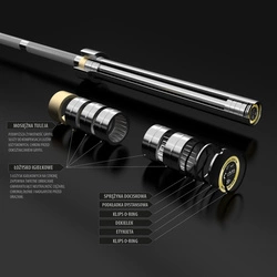 Gryf olimpijski HMS Premium GO1100 1100KG + Zaciski Lock Jaw ZG1500 Golden (2 szt)