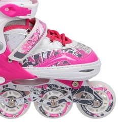 Łyżworolki z wym. pł. figurową NF10927 A 2w1 dark pink rozm. L(39-42) NILS EXTREME