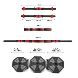 Sztangielki sztanga kompozyt SGC30 30 kg HMS