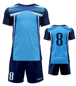 Komplet piłkarski sublimowany Shiver błękitno-granatowy