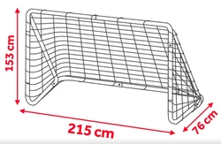 Duża bramka do piłki nożnej, 215 x 153 x 76 cm + mata celownicza