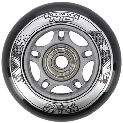 Kółka PU 72x24 82A czarne N (4 szt.) + łożyska ABEC-9 (8 szt.) zestaw NILS EXTREME