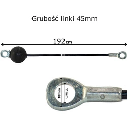 LINKA STALOWA DO ATLASU 192CM OCZKO OCZKO STALOWE ODBOJNIK GUMOWY