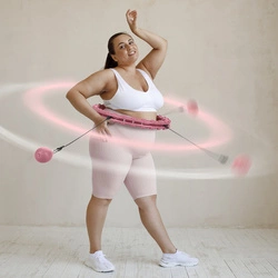 HHW11 PLUS SIZE HULA HOP LIGHT PINK Z WYPUSTKAMI I OBCIĄŻNIKIEM HMS