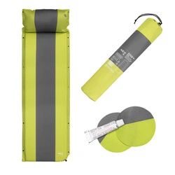 Mata samopompująca z poduszką NC4349 zielono-szara NILS CAMP