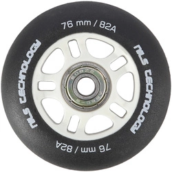 Kółka PU 76x24 82A czarne matowe (4 szt.) + łożyska ABEC-9 (8 szt.) zestaw NILS EXTREME